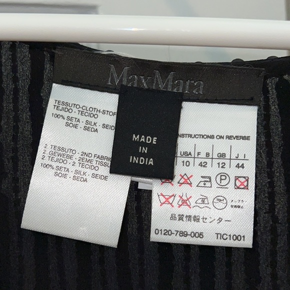 MaxMara Pianoforte Collection Sequined Silk Black Sleeveless Blouse - Picture 3 of 5